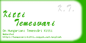 kitti temesvari business card